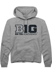 Mens Big Ten Grey Rally Conference Hooded Sweatshirt