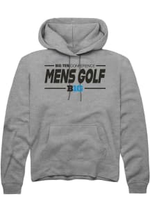 Rally Big Ten Mens Grey Mens Golf Long Sleeve Hoodie