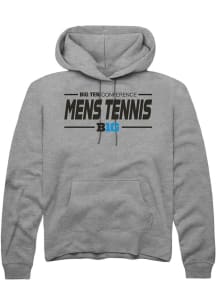Mens Big Ten Grey Rally Mens Tennis Hooded Sweatshirt