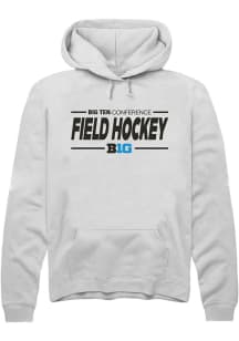 Mens Big Ten White Rally Field Hockey Hooded Sweatshirt
