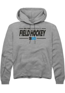 Mens Big Ten Grey Rally Field Hockey Hooded Sweatshirt