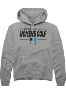 Rally Big Ten Mens Grey Womens Golf Long Sleeve Hoodie
