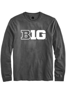 Mens Big Ten Charcoal Rally Primary Logo Tee