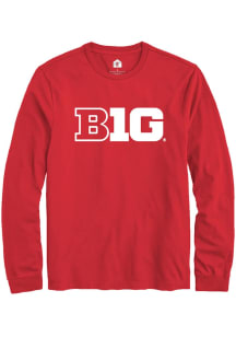 Rally Big Ten Red Primary Logo Long Sleeve T Shirt