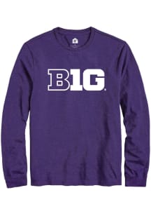 Mens Big Ten Purple Rally Primary Logo Print Tee