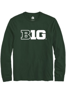 Rally Big Ten Green Primary Logo Style Long Sleeve T Shirt