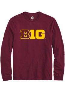 Mens Big Ten Maroon Rally Primary Logo Tee