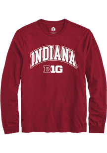 Mens Indiana Hoosiers Red Rally Arch Logo Tee