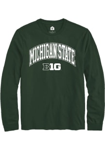 Mens Michigan State Spartans Green Rally Arch Logo Tee