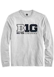 Rally Big Ten White Conference Long Sleeve T Shirt