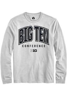 Rally Big Ten White Arch Logo Long Sleeve T Shirt