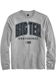 Mens Big Ten Grey Rally Arch Logo Tee