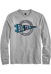 Mens Big Ten Grey Rally Pennant Tee