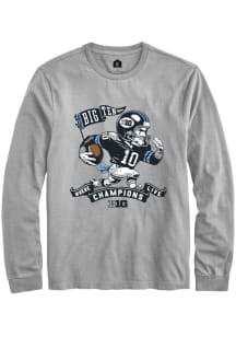 Rally Big Ten Grey Football Player Long Sleeve T Shirt