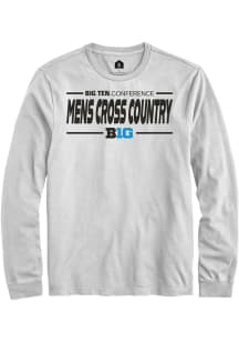 Mens Big Ten White Rally Mens Cross Country Tee