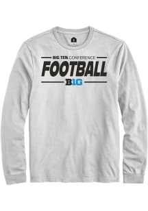 Rally Big Ten White Football Long Sleeve T Shirt