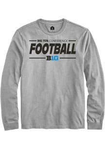 Rally Big Ten Grey Football Long Sleeve T Shirt