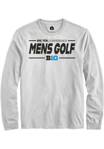 Mens Big Ten White Rally Mens Golf Tee