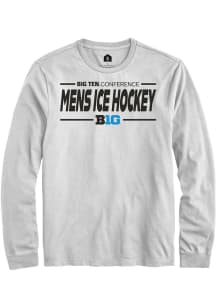 Mens Big Ten White Rally Mens Ice Hockey Tee