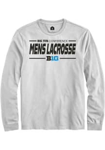 Mens Big Ten White Rally Mens Lacrosse Tee