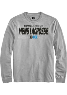 Mens Big Ten Grey Rally Mens Lacrosse Tee