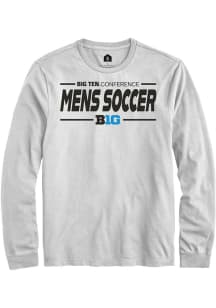 Mens Big Ten White Rally Mens Soccer Tee