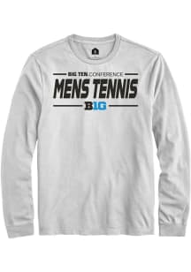 Mens Big Ten White Rally Mens Tennis Tee