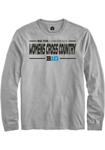 Mens Big Ten Grey Rally Womens Cross Country Tee