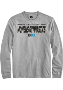 Mens Big Ten Grey Rally Womens Gymnastics Tee