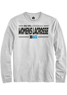 Mens Big Ten White Rally Womens Lacrosse Tee