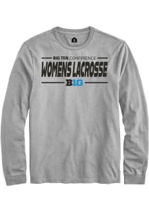 Mens Big Ten Grey Rally Womens Lacrosse Tee