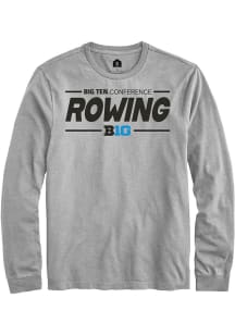 Rally Big Ten Grey Rowing Long Sleeve T Shirt
