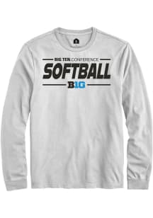 Mens Big Ten White Rally Softball Tee