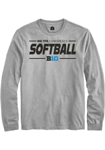 Mens Big Ten Grey Rally Softball Tee