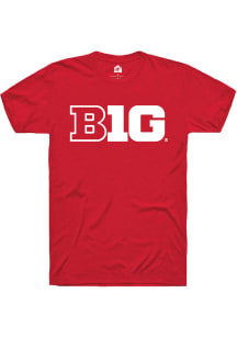 Big Ten Red Rally Primary Logo Short Sleeve T Shirt