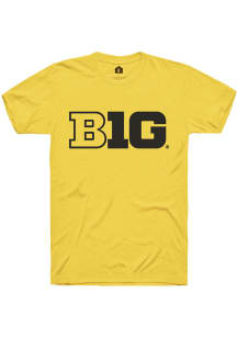 Big Ten Yellow Rally Primary Logo Short Sleeve T Shirt