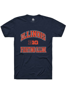 Illinois Fighting Illini Navy Blue Rally No 1 Short Sleeve T Shirt