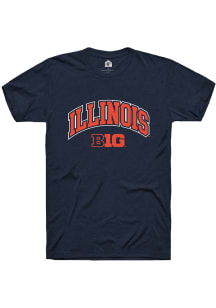 Illinois Fighting Illini Navy Blue Rally Arch Logo Short Sleeve T Shirt