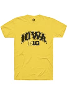 Iowa Hawkeyes Yellow Rally Arch Logo Short Sleeve T Shirt