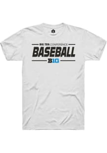 Big Ten White Rally Baseball Short Sleeve T Shirt
