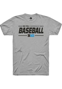 Big Ten Grey Rally Baseball Short Sleeve T Shirt