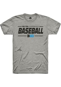 Big Ten Grey Rally Baseball Short Sleeve T Shirt