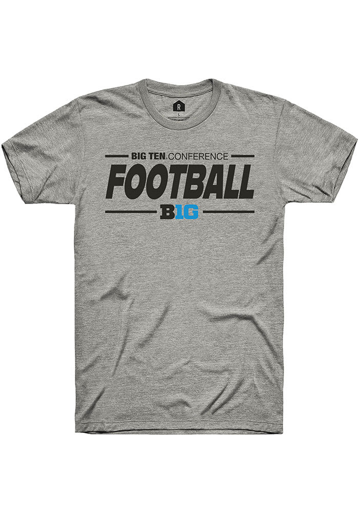 Rally Big Ten Grey Football Short Sleeve T Shirt