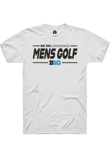 Big Ten White Rally Mens Golf Short Sleeve T Shirt