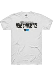 Big Ten White Rally Mens Gymnastics Short Sleeve T Shirt