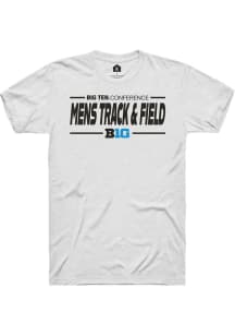 Big Ten White Rally Mens Track &amp; Field Short Sleeve T Shirt