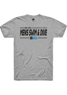 Big Ten Grey Rally Mens Swimming &amp; Diving Short Sleeve T Shirt