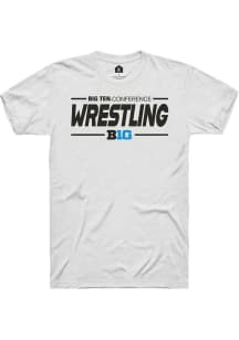 Big Ten White Rally Wrestling Short Sleeve T Shirt