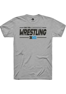 Big Ten Grey Rally Wrestling Short Sleeve T Shirt