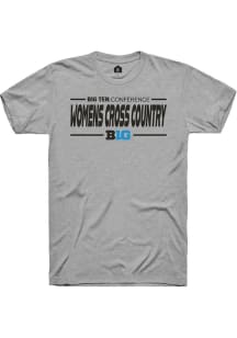 Rally Big Ten Grey Womens Cross Country Short Sleeve T Shirt